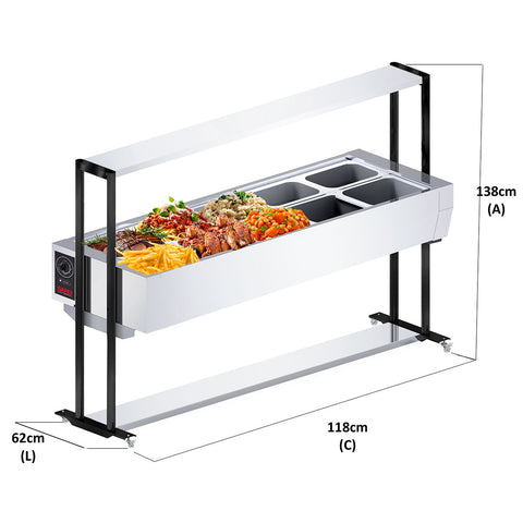 Buffet Térmico Aquecido Para Restaurante Inox 10 Cubas 1/2 Tampa 220V BF1022