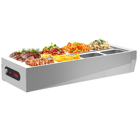 Buffet Térmico de Mesa Aquecido Inox 8 Cubas 1/2 com Tampa 127V