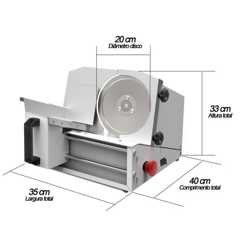 Cortador Fatiador de Frios Semi Automático Saro 1/3cv 200mm Bivolt