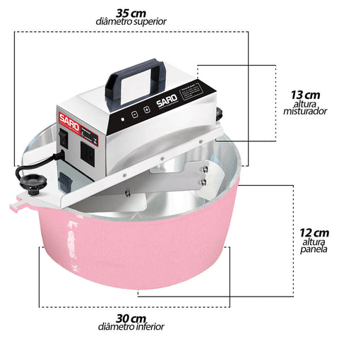 Panela Mexedora Elétrica Automática 10 litros Bivolt 50/60 HZ Rosa Saro