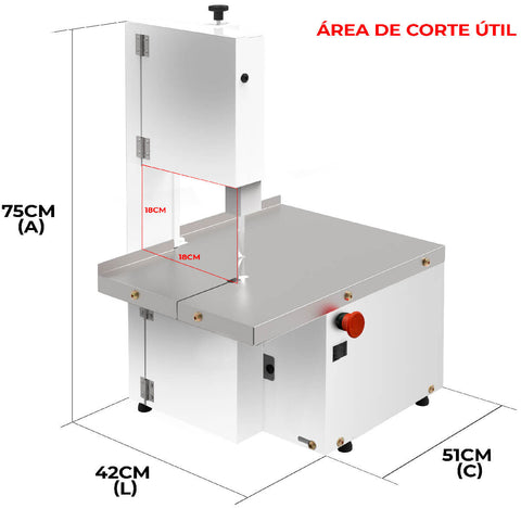 Serra Fita de Bancada para Carne Bivolt Lâmina de Serra Saro 1/3cv Açougue