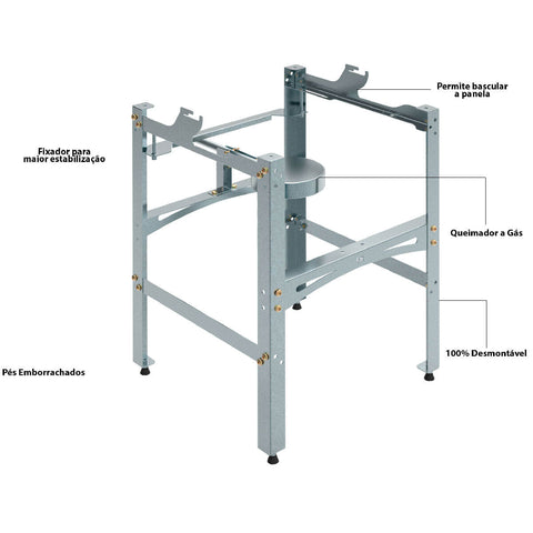 Suporte com Aquecimento a Gás para Panela Misturadora de 10 Litros Saro
