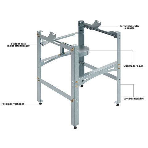 Suporte com Aquecimento a Gás para Panela Misturadora 21 litros Saro