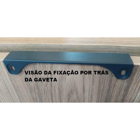 Puxador PV22 80 Alça de Sobrepor Preto Fosco Para Móvel Armários e Gavetas