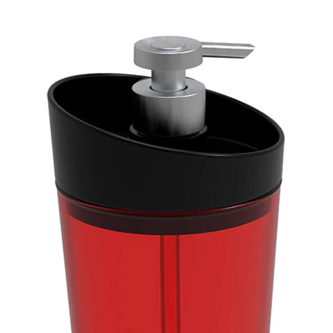 Porta Sabonete Líquido Crippa Vermelho Transparente Saboneteira Dispenser Banheiro