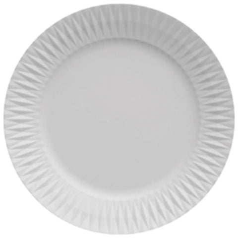 Kit 20 Pratos Rasos de Porcelana Germer Branca 26,5cm Relevo Diamante Restaurante Mesa Posta