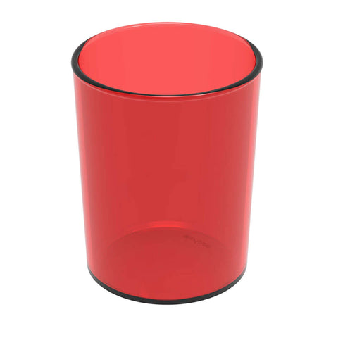 Copo Crippa 400ml Plástico Vermelho Transparente Suco Água Escolar Restaurante