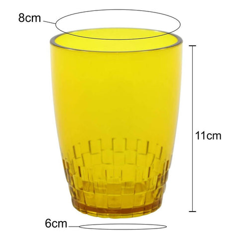 Copo Crippa 300ml Plástico Trama Amarelo Água Suco Refrigerante Escolar Refeitório Lanche