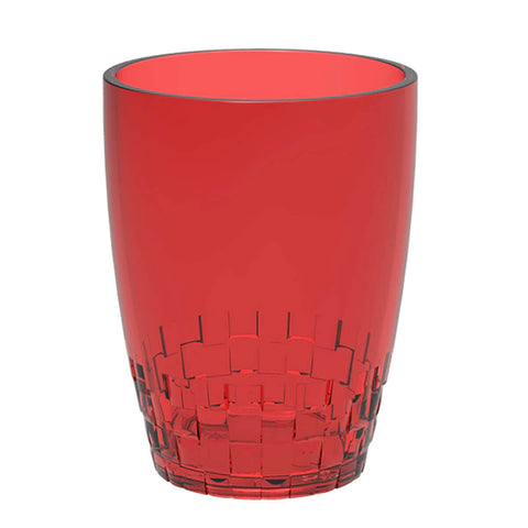 Copo Vermelho Plástico 300ml Trama Crippa Suco Água Refrigerante Escolar Refeitório Lanche