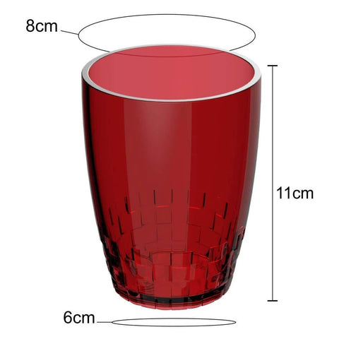 Copo Vermelho Plástico 300ml Trama Crippa Suco Água Refrigerante Escolar Refeitório Lanche