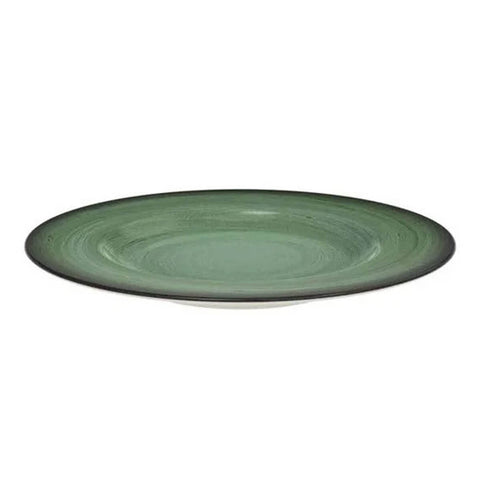 12 Pratos Sobremesa Tramontina Porcelana 21cm Verde Rústico Decorado Mesa