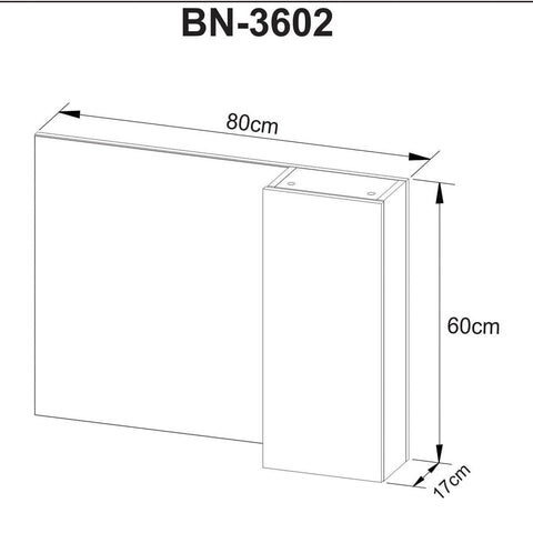 Armário Espelheira para Banheiro Branco 80cm com 1 Porta BN3602