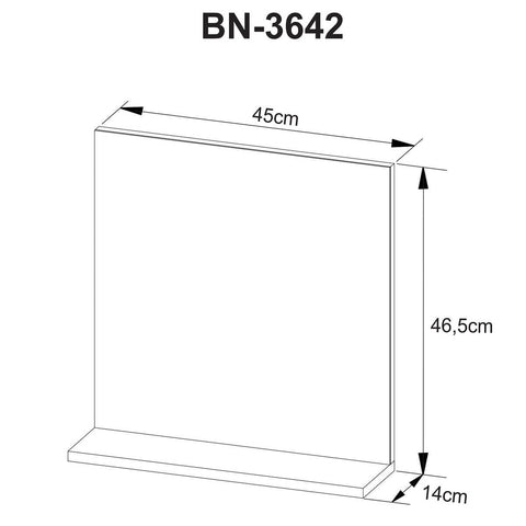 Espelheira Suspensa para Banheiro Amêndoa BN3642 45x46,5cm Tecnomobili Espelho Lavabo