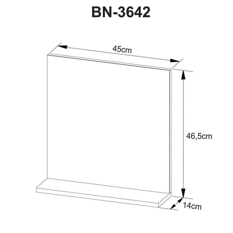 Espelheira Suspensa para Banheiro 45x46,5cm Branco Tecnomobili BN3642