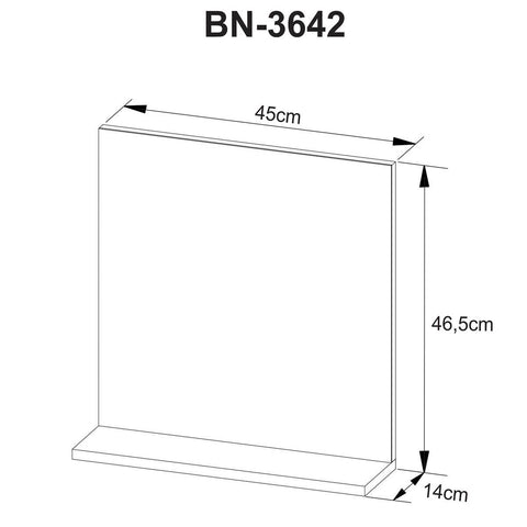 Espelheira Preta Suspensa para Banheiro BN3642 45x46,5cm Tecnomobili