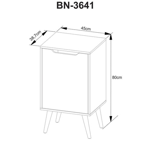 Armário Gabinete para Banheiro 45cm Sem Cuba Preto com Porta BN3641 Tecnomobili Pés Palito Retrô