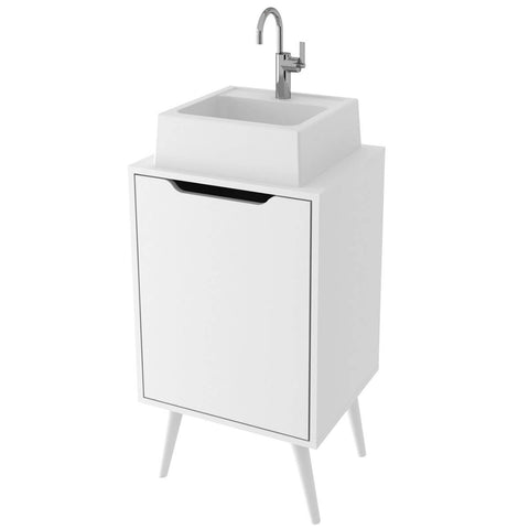 Gabinete Branco 45cm para Banheiro Lavabo com 1 Porta BN3641 Tecnomobili Sem Cuba