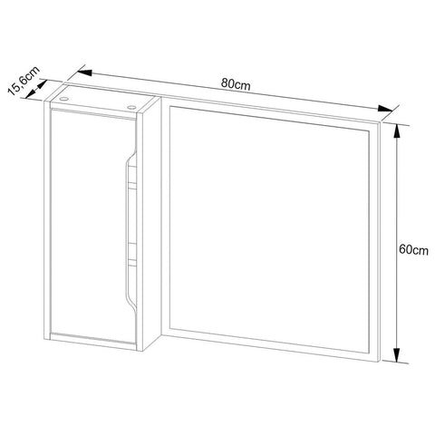 Espelheira Suspensa BN3645 para Banheiro 80x60cm com Porta Amêndoa Branco Tecnomobili