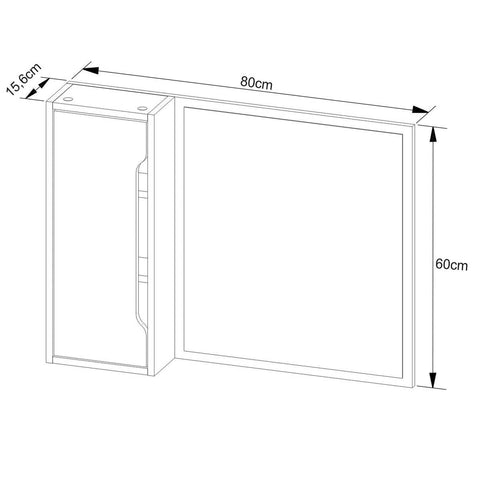 Espelheira Suspensa BN3645 Mármore Lunar 80x60cm com Porta Tecnomobili Armário Banheiro