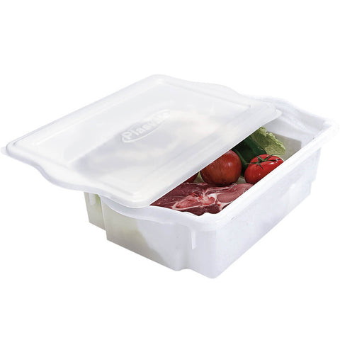 Kit 12 Caixas Restaurante Açougue 56x34cm Empilhável de Plástico com Tampa 15l Organizadora