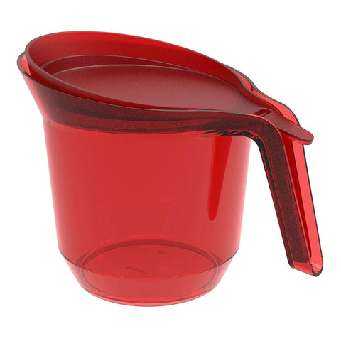 Jarra de Plástico com Tampa 1,2L Crippa Água Suco Bebidas Vermelho Transparente