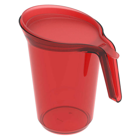 Jarra de Plástico com Tampa 2L Crippa Água Suco Bebidas Vermelho Transparente