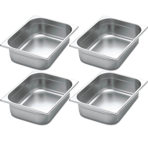 4 Cubas Inox Gastronômica 1/2 Buffet 65mm Restaurante 4,21L Cozinha Industrial 32,5x26cm