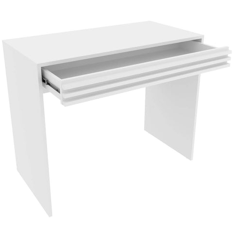 Mesa Escrivaninha para Quarto com Gaveta 90cm Branco ME4173 Tecnomobili Home Office Notebook