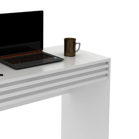 Mesa Escrivaninha para Quarto com Gaveta 90cm Branco ME4173 Tecnomobili Home Office Notebook