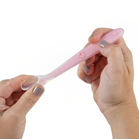 Colher Anatómica Silicone para Desenvolvimento do Bebe Buba Talher Infantil Rosa