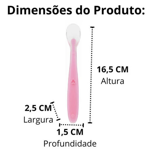 Colher Anatómica Silicone para Desenvolvimento do Bebe Buba Talher Infantil Rosa