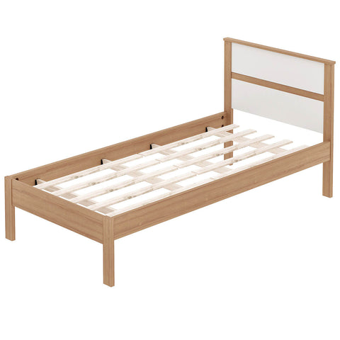 Cama de Solteiro Amêndoa Branco 97x196x92cm MDP Tecnomobili CM8004 até 130kg