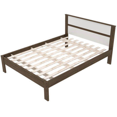 Cama de Casal Nogal Branco 146,7x196x92cm MDP Tecnomobili CM8005 até 260kg