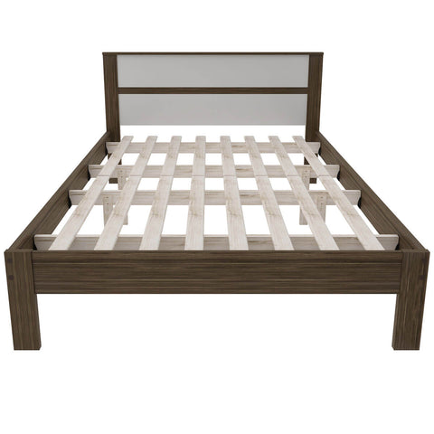 Cama de Casal Nogal Branco 146,7x196x92cm MDP Tecnomobili CM8005 até 260kg