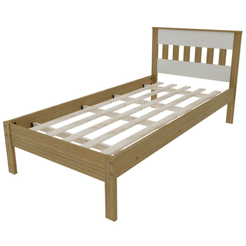 Cama de Solteiro 97,7x96x92cm MDP Tecnomobili  CM8006 Amêndoa Branco até 130kg