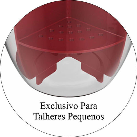 Escorredor de Talheres Vermelho Crippa Garfo Faca Colher Separador Pia Bancada