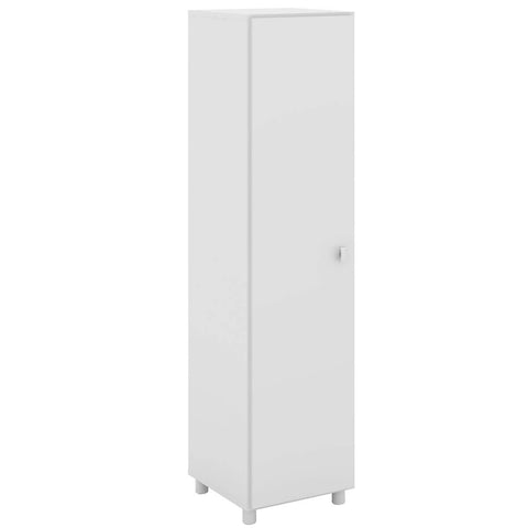 Armário Multiuso 37x144cm Porta e Prateleiras Branco Lavanderia Tecnomobili AM3107