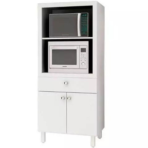 Armário Balcão para Forno e Micro-ondas com 2 Portas e 1 Gaveta BL3305 Branco Tecnomobili