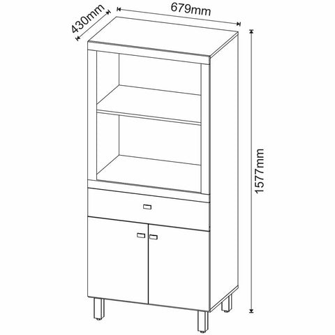 Armário Balcão para Forno e Micro-ondas com 2 Portas e 1 Gaveta BL3305 Branco Tecnomobili