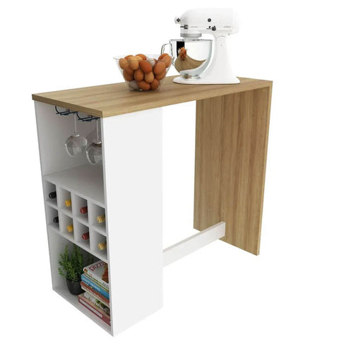 Bancada de Cozinha Adega Porta Taças 51x110x103cm Branca Amêndoa AD5003 Tecnomobili