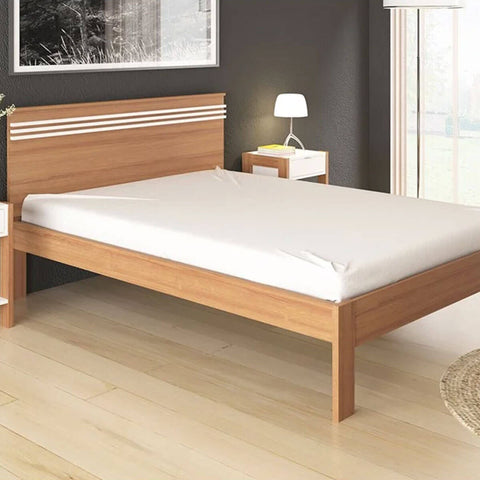 Cama de Casal 195x148,5x93cm MDP Amêndoa Tecnomobili CM8009 Quarto