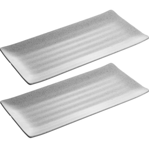 2 Travessas 29x14cm de Melamina Sushi Comida Japonesa Bandeja Granilite Lyor Tóquio