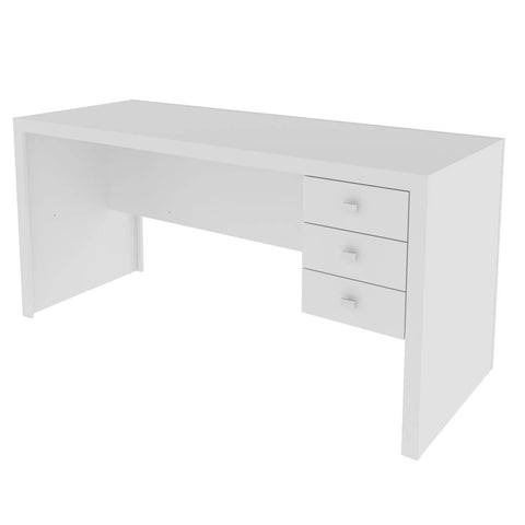 Mesa Escrivaninha com 3 Gavetas para Escritório 155cm ME4113 Branco Tecnomobili Home Office