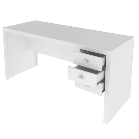 Mesa Escrivaninha com 3 Gavetas para Escritório 155cm ME4113 Branco Tecnomobili Home Office