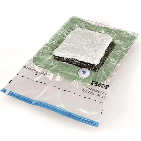Kit 2 Sacos Vac Bag Ordene para Roupas Médio 45x65cm A Vácuo Polietileno Reutilizável
