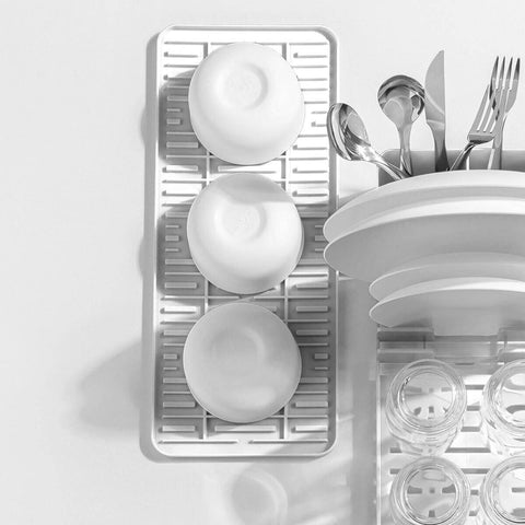 Kit 2 Tapetes de Pia Taças Copos 42x17cm Branco Single Coza Cozinha Mantém Pia Seca Cozinha