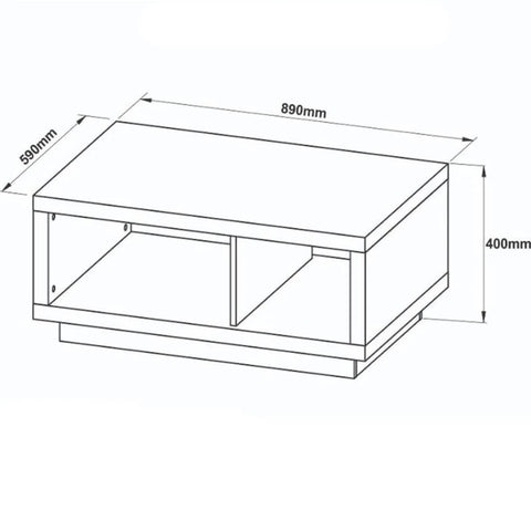 Mesa de Centro para Sala de Estar com 2 Nichos Amêndoa Tecnomobili MC2232