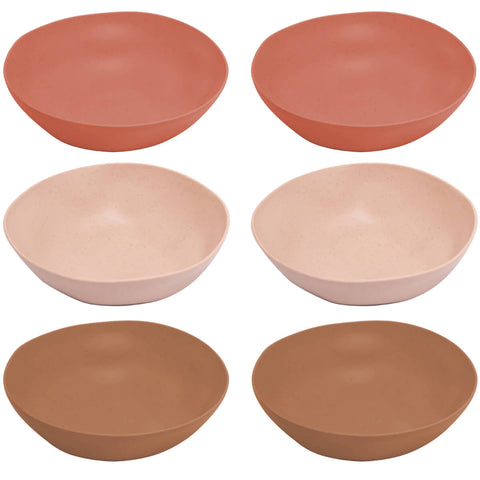 Kit 6 Bowls Cumbucas Pequenas Bambu Plástico 12x4cm Organic Lyor Sortido