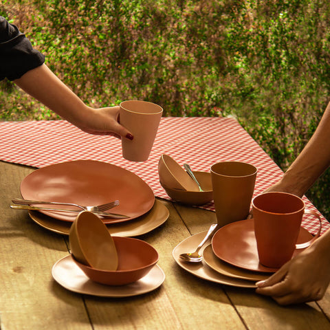Kit 6 Bowls Cumbucas Pequenas Bambu Plástico 12x4cm Organic Lyor Sortido
