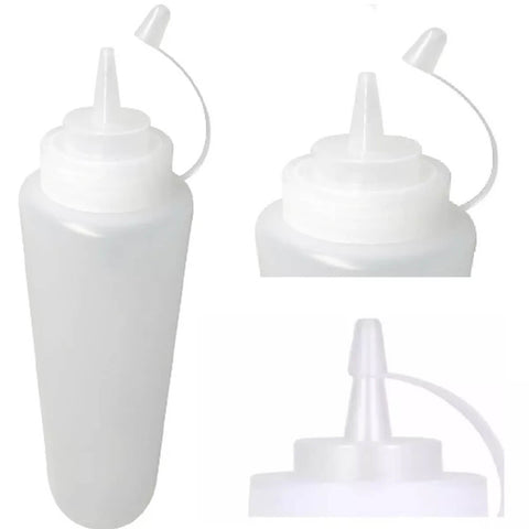 Kit 3 Bisnagas Plásticas 1L Flexíveis Weck para Molhos Caldas Maionese Transparente